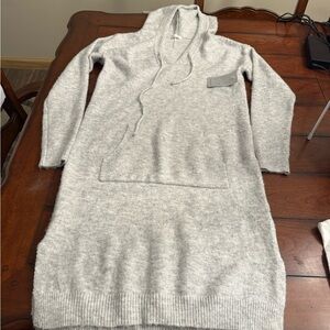Nordstrom‎ Stitch Drop Gray Hooded Women's Sweater Dress
